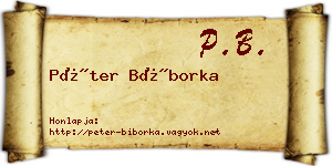 Péter Bíborka névjegykártya